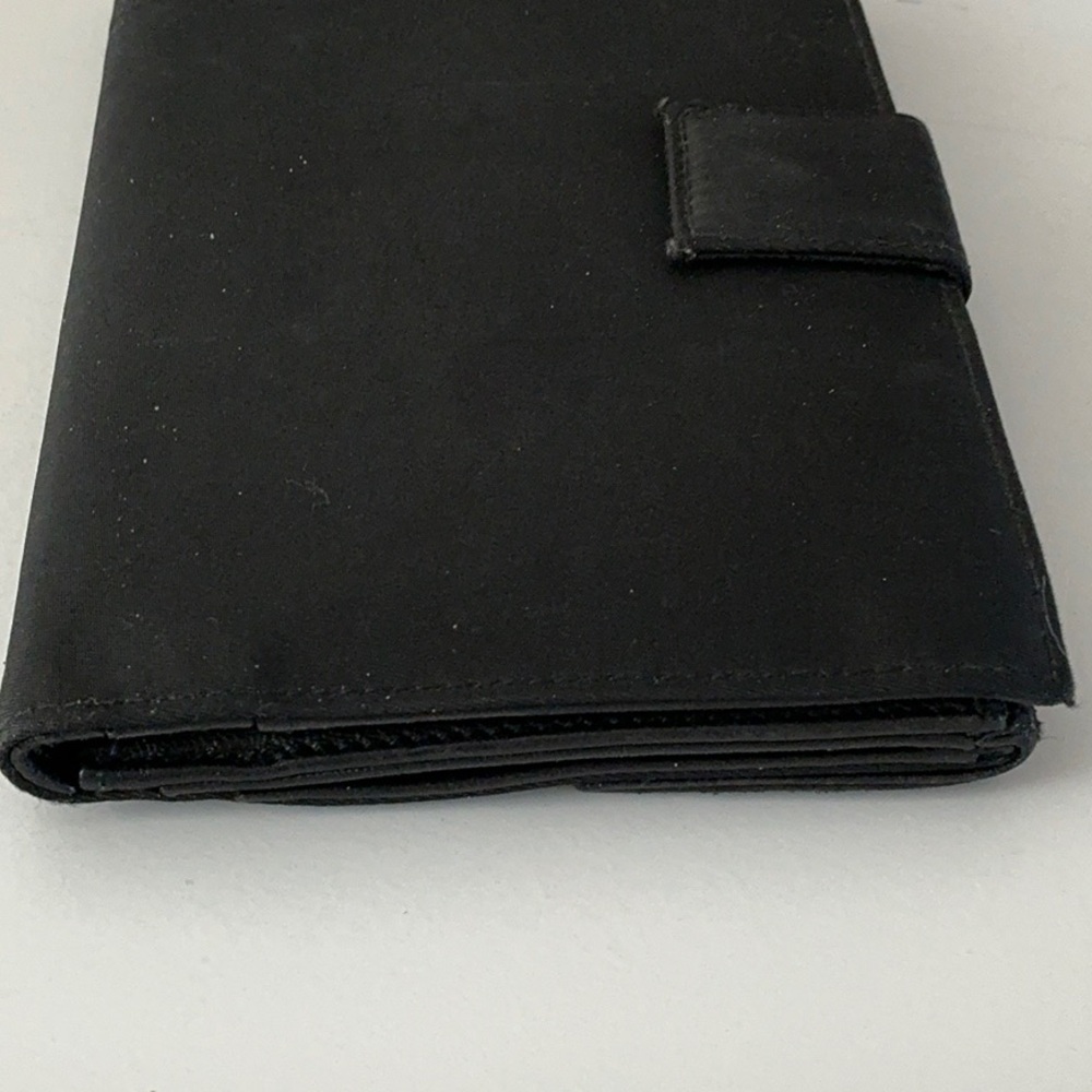 PRADA Authentic Black Nylon &  Leather Wallet w/COA, Unbranded Gunmetal  Chain - Picture 9 of 12